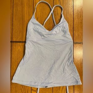 EUC Athleta Triangle Tankini top, size small, light blue